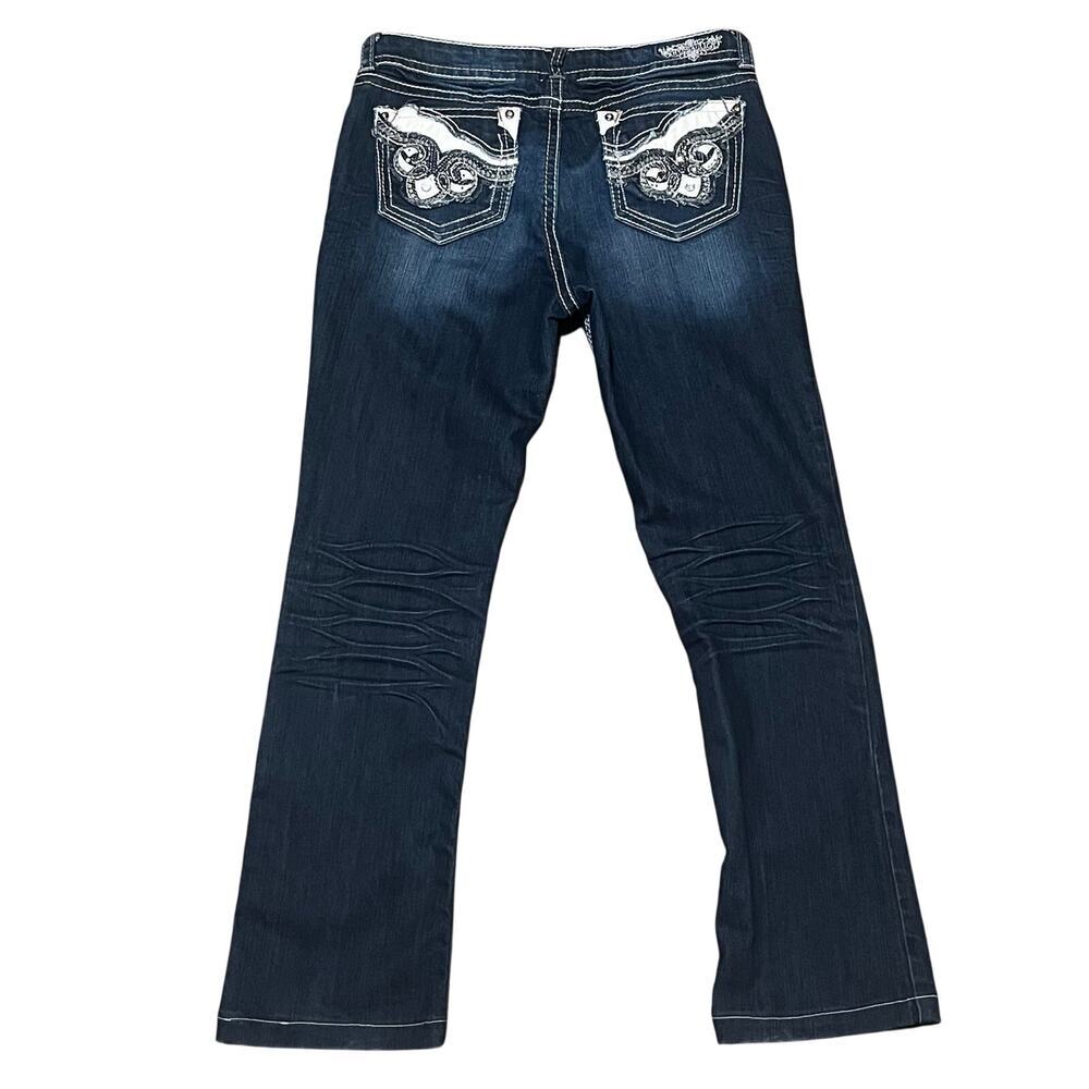 Hydraulic Lola Slim Boot Jeans Embroidered Bling Pockets Distressed 11/12 Y2K